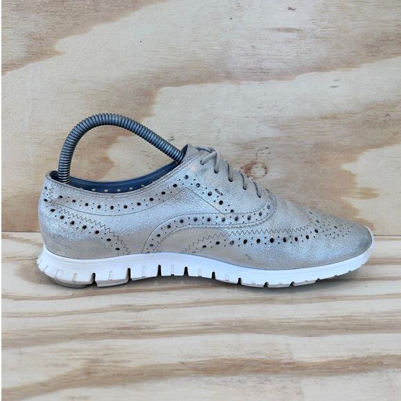 Cole Haan - ZeroGrand Wingtip - Oxford Sneakers- Silver - Women's - 8.5B -W10445 - Picture 5 of 9